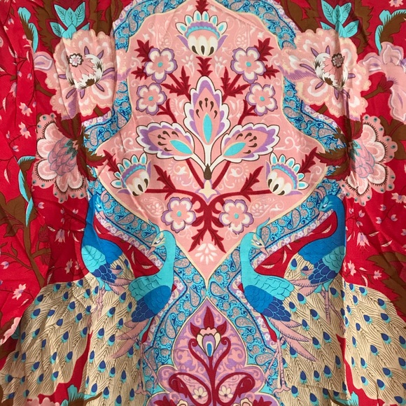 NWT Boho Lotus Floral Top Jacket Wrap Tassel Ties - Picture 7 of 7